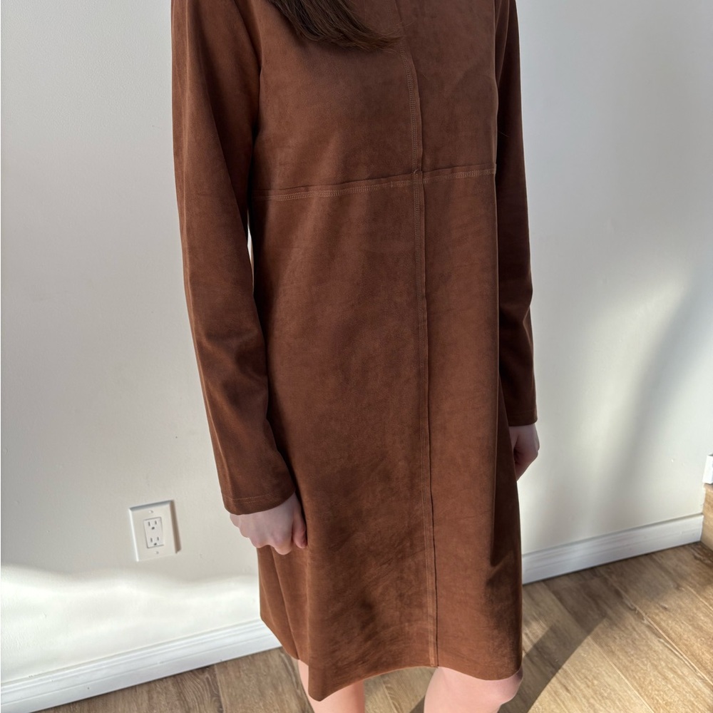 Elegant Brown Suede Dress